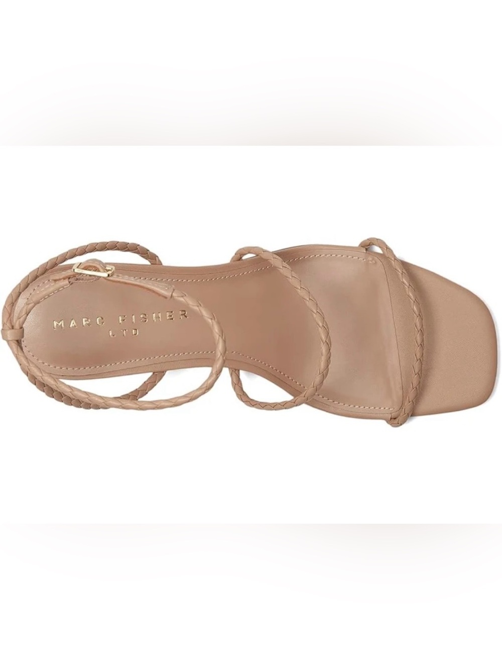 Marc Fisher Braided Strap Heeled Sandals in Taupe